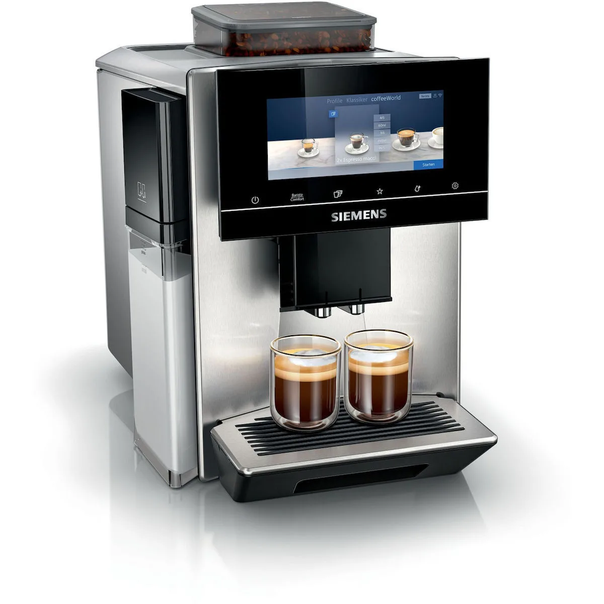 Siemens Eq.900 Plus Αυτόματη Μηχανή Espresso 1500W Πίεσης 19bar για Cappuccino με Μύλο και Wi-Fi Ασημί - Image 1