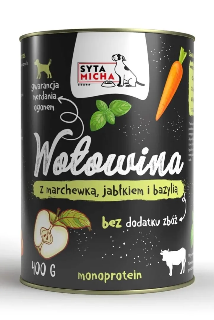 20240423104051_syta_micha_ygri_trofi_skylou_me_vodino_kai_karoto_400gr Syta Micha Υγρή Τροφή Σκύλων σε Κονσέρβα με Βοδινό και Καρότο χωρίς Σιτηρά & Γλουτένη 400gr - Image 1