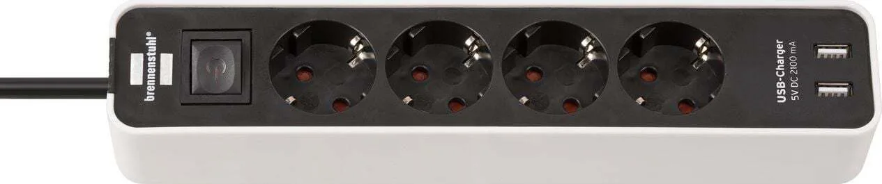 Brennenstuhl Πολύπριζο 4 Θέσεων με 2 USB-A και Καλώδιο 1.5m 1153240026 - Image 1