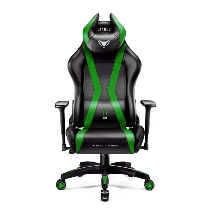 20240426155138_29b6cd99 Diablo X-Horn 2.0 Normal Καρέκλα Gaming Δερματίνης με Ρυθμιζόμενα Μπράτσα Πράσινη - Image 1