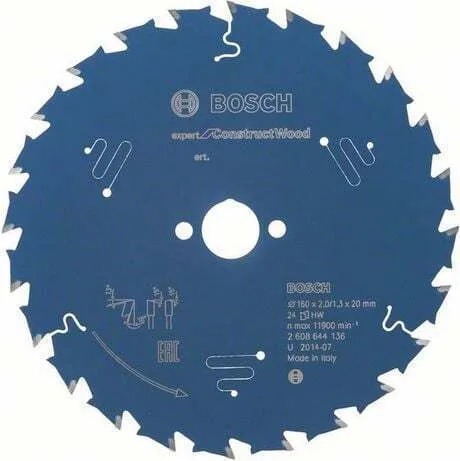 Bosch Δίσκος Κοπής Ξύλου με 24 Δόντια 160mm 2608644136 - Image 1