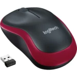 Logitech M185 Ασύρματο Mini Ποντίκι Black/Red