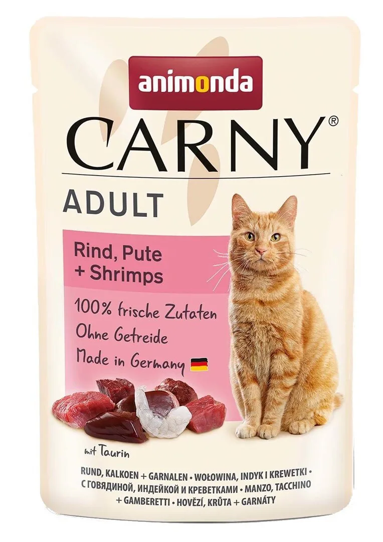 Animonda Carny Υγρή Τροφή για Ενήλικες Γάτες σε Φακελάκι με Βοδινό, Γαλοπούλα και Γαρίδες χωρίς Γλουτένη 85gr 90921 - Image 1