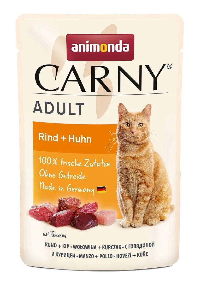 Animonda Carny Υγρή Τροφή για Ενήλικες Γάτες σε Φακελάκι με Βοδινό και Κοτόπουλο χωρίς Γλουτένη 85gr 90920 - Image 1