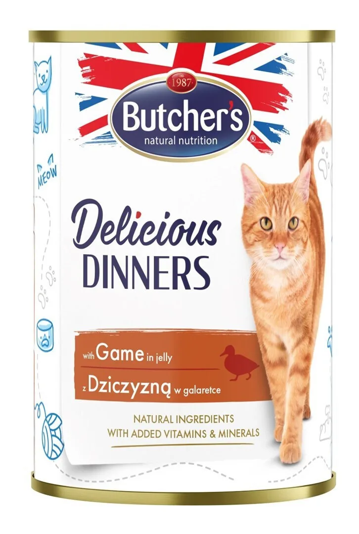 Butcher's Pet Care Delicious Dinners Υγρή Τροφή για Ηλικιωμένες Γάτες σε Κονσέρβα με Κοτόπουλο χωρίς Γλουτένη 400gr - Image 1