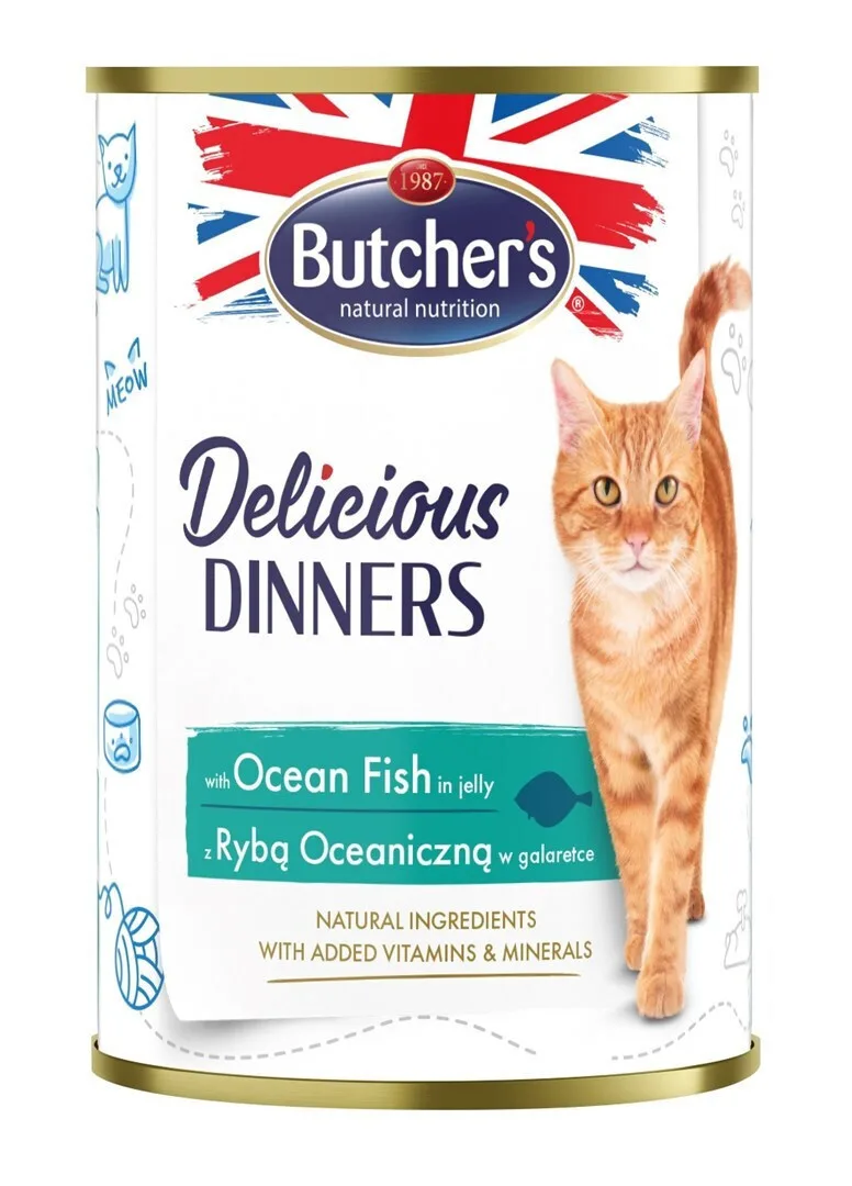 20240501143117_butcher_s_pet_care_delicious_dinners_ygri_trofi_gia_ilikiomeni_gata_se_konserva_me_psaria_kai_kotopoulo_choris_glouteni_400gr Butcher's Pet Care Delicious Dinners Υγρή Τροφή για Ηλικιωμένες Γάτες σε Κονσέρβα με Ψάρια και Κοτόπουλο χωρίς Γλουτένη 400gr DLKBHRKAM0001 - Image 1