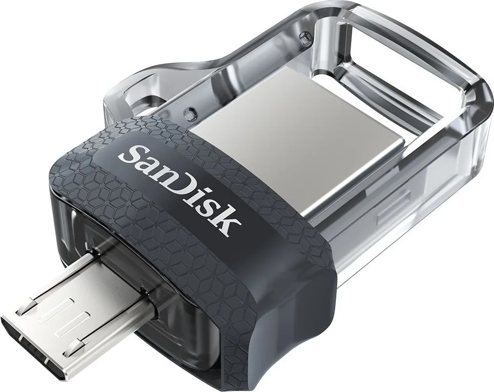 Sandisk Ultra Dual 128GB USB 3.0 Stick με σύνδεση USB-A & micro USB-B Γκρι - Image 1