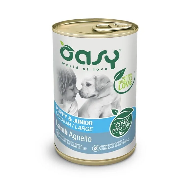 Oasy Υγρή Τροφή για Κουτάβια σε Κονσέρβα με Αρνί 400gr OA-561 - Image 1