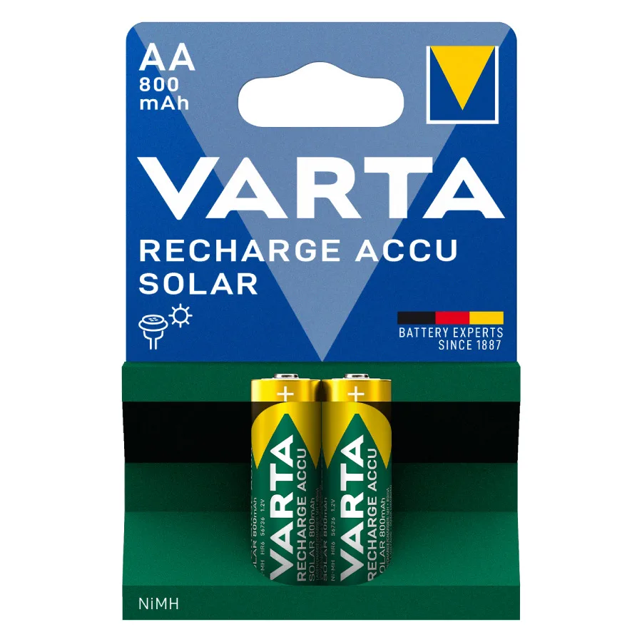 Varta Recharge Accu Solar Επαναφορτιζόμενες Μπαταρίες AA Ni-MH 800mAh 1.2V 2τμχ - Image 1