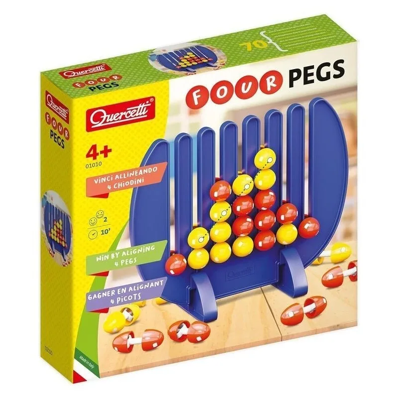 20240514143818_quercetti_epitrapezio_paichnidi_four_pegs_gia_2_paiktes_4_eton_1010 Επιτραπέζιο Παιχνίδι Four Pegs για 2 Παίκτες 4+ Ετών 1010 (EN) Quercetti - Image 1