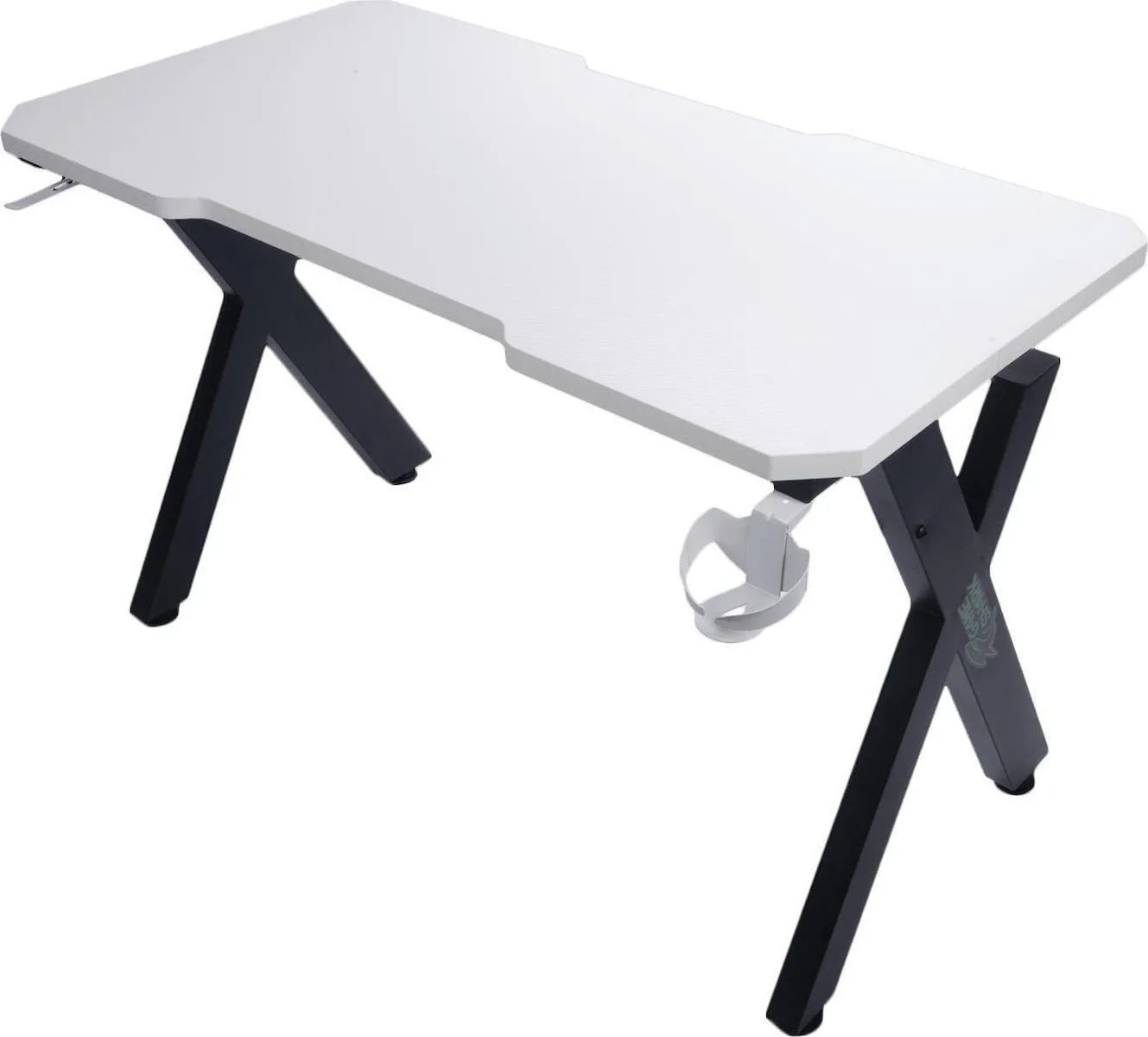 20240515103911_grafeio_gaming_gameshark_xeno_xylino_me_metallika_podia_black_and_white_120x60ek Γραφείο Gaming Gameshark Xeno Ξύλινο Black And White με Μεταλλικά Πόδια & LED 120x60x75εκ. - Image 1