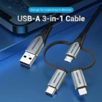 Vention USB to micro USB / Type-C / Lightning Cable Γκρι 1m (S9908504)