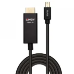 Lindy Cable mini DisplayPort male - DisplayPort male 2m Μαύρο