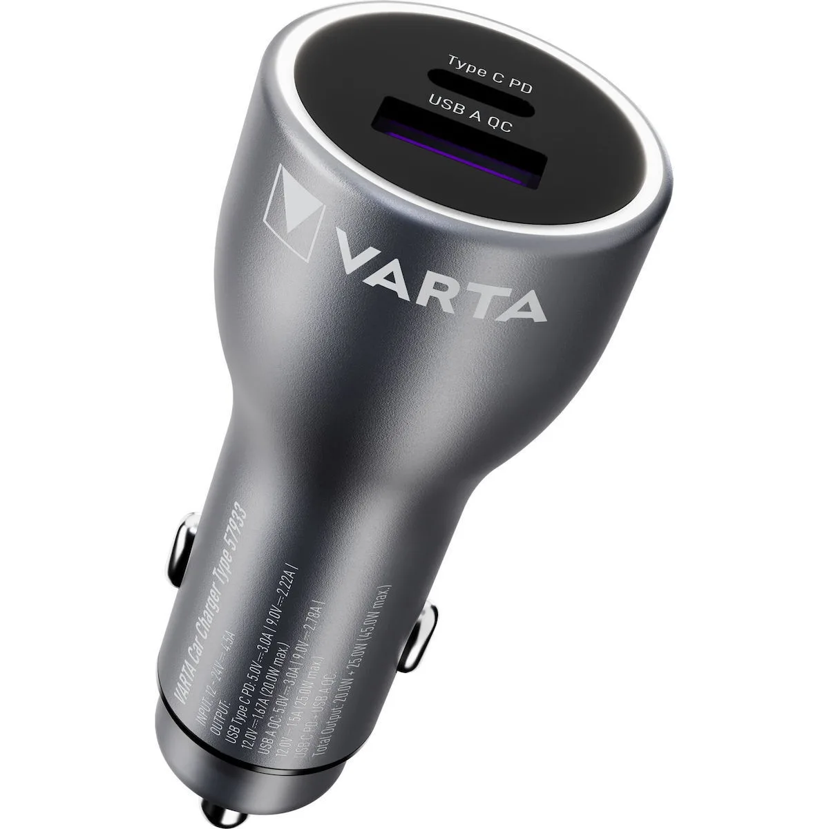 Varta Φορτιστής Αυτοκινήτου 45W με Θύρες: 1xUSB 1xType-C 57933101111 - Image 1