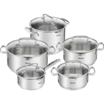 Tefal Duetto+ Σετ Κατσαρόλες από Ανοξείδωτο Ατσάλι με Αντικολλητική Επίστρωση G719SA74 10τμχ