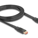 DeLock HDMI 2.1 Flat Cable HDMI male - HDMI male 2m Μαύρο 81002