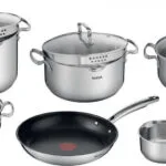 Tefal Duetto+ Σετ Μαγειρικά Σκεύη από Ανοξείδωτο Ατσάλι Silver με Αντικολλητική Επίστρωση G732SA55 10τμχ