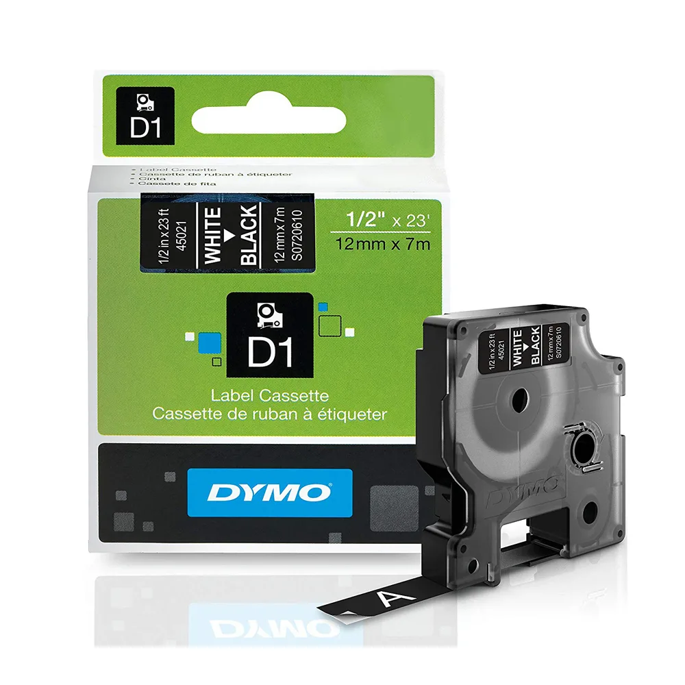 20240613114028_dymo_tainia_etiketografou_7m_x_12mm_se_leyko_chroma_s0720610 Dymo Ταινία Ετικετογράφου 7m x 12mm σε Μαύρο Χρώμα S0720610 - Image 1