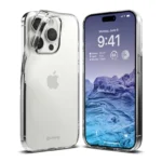 Crong Back Cover Σιλικόνης 0.8mm με Λουράκι Διάφανο (iPhone 15 Pro Max) CRG-CRSLIM-IP1567P-TRS
