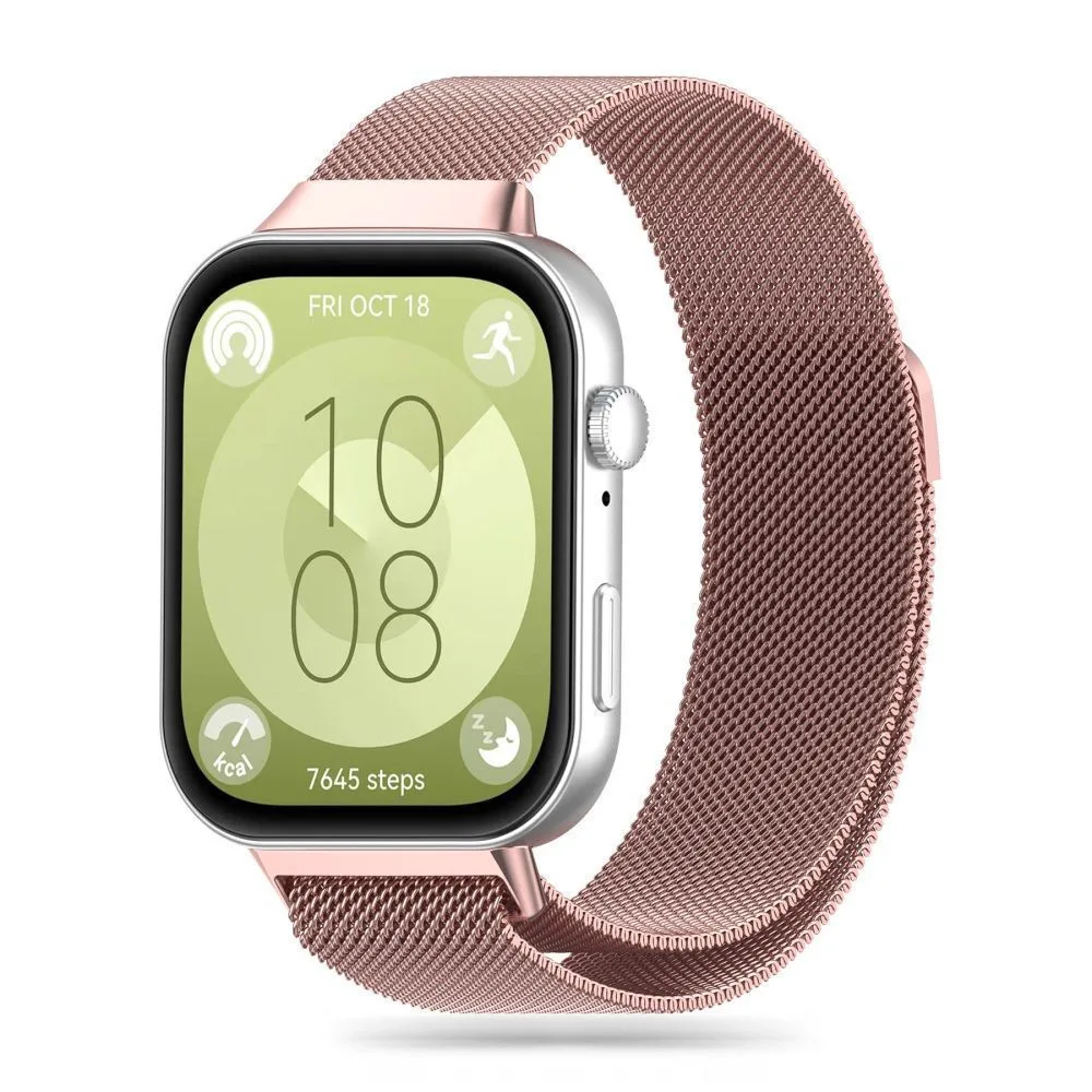 20240619114017_tech_protect_louraki_roz_chryso_huawei_watch_fit_3 Tech-Protect MILANESEBAND Λουράκι Ανοξείδωτο Ατσάλι Ροζ Χρυσό (Huawei Watch Fit 3 / 4 / 4 Pro) - Image 1