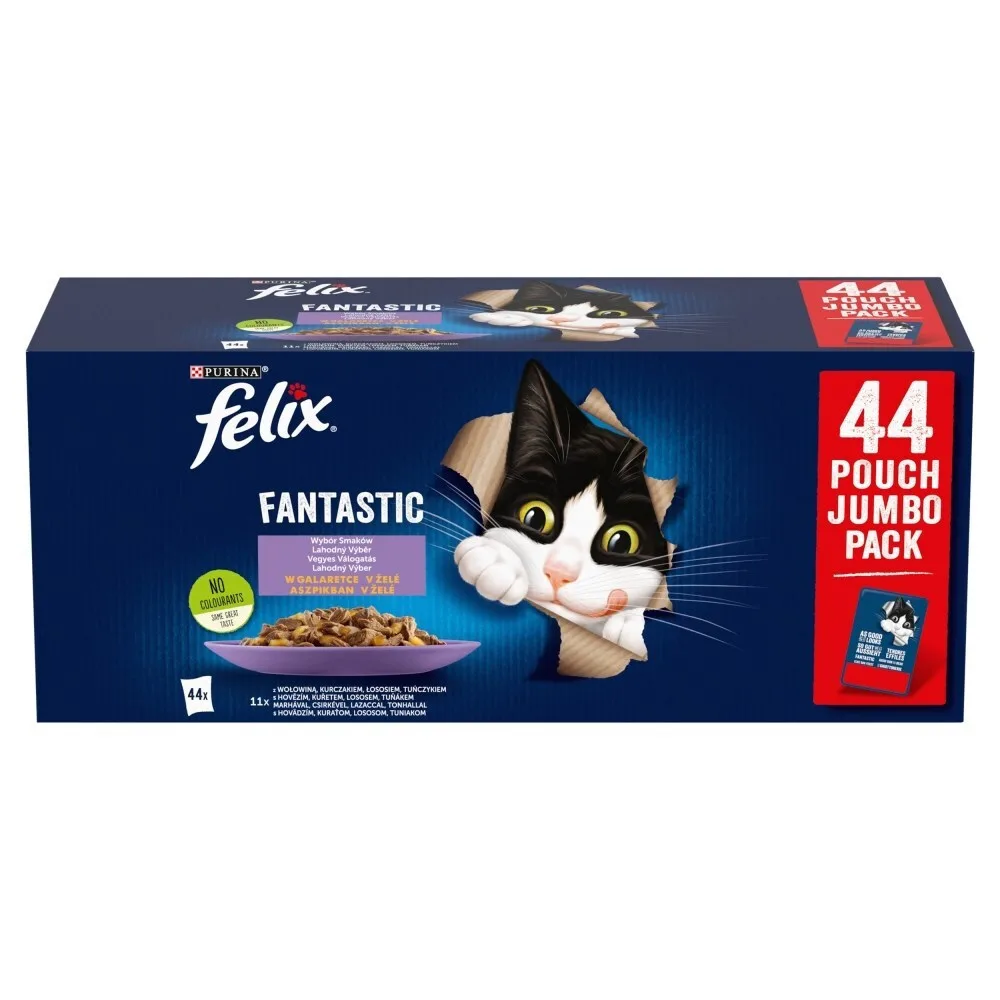 Felix Υγρή Τροφή για Ενήλικες Γάτες σε Φακελάκι με Βοδινό χωρίς Γλουτένη 44x85gr 186156 - Image 1