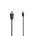 HAMA Regular USB 2.0 to micro USB Cable Μαύρο 1.5m 00200608 1τμχ