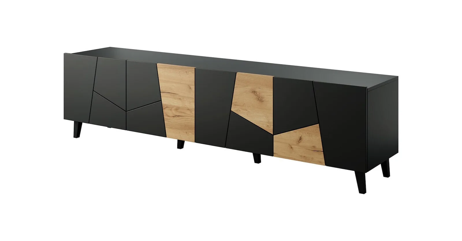 20240625114619_epiplo_tileorasis_xylino_black_brown_m200xp42xy52cm Έπιπλο Τηλεόρασης Black-brown Μ200xΠ42xΥ52cm - Image 1
