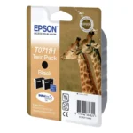 Epson T0711H Γνήσιο Πακέτο 2 Μελανιών Εκτυπωτή InkJet Μαύρο (C13T07114H10 C13T07114H20)