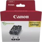 Canon PGI-35 Γνήσιο Πακέτο 2 Μελανιών Εκτυπωτή InkJet Μαύρο (1509B029)