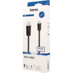 HAMA USB 2.0 Cable USB-C male - USB-A Μαύρο 1.5m (00200632)