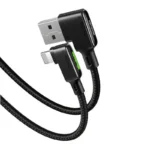 Mcdodo Angle (90°) / Braided USB-A to Lightning Cable Μαύρο 1.8m (CA-7511)