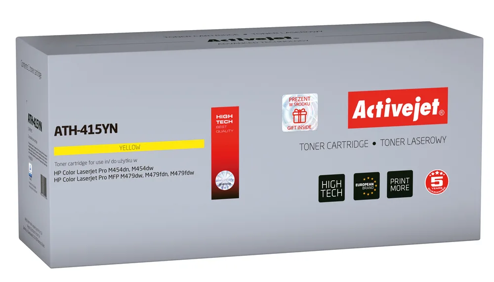 Active Jet Συμβατό Toner για Laser Εκτυπωτή HP 415A 2100 Σελίδων Κίτρινο με Chip (ATH-415YN CHIP) - Image 1