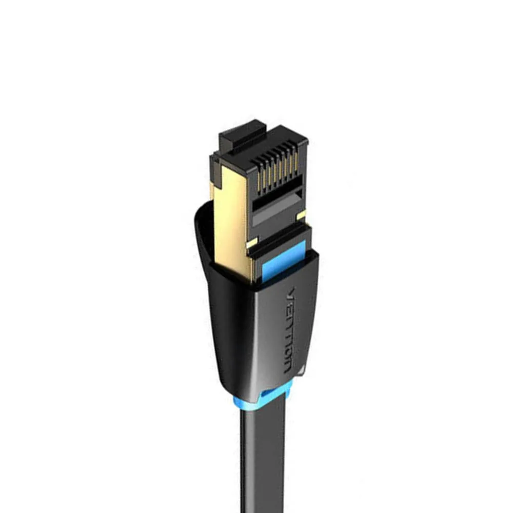 20240710134825_6c3a0d0f Vention Flat U/FTP (STP) Cat.8 Καλώδιο Δικτύου Ethernet 1.5m Μαύρο 1τμχ KCBG - Image 1