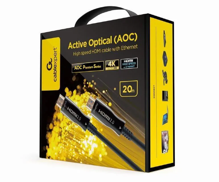 20240710144740_a451e215 Cablexpert Active Optical HDMI 2.0 Cable HDMI male - HDMI male 20m Μαύρο CCBP-HDMI-AOC-20M-02 - Image 1