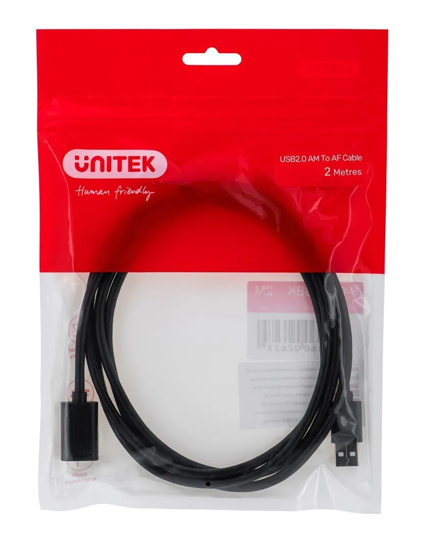 20240710150314_da3b49b0 Unitek USB 2.0 Cable USB-A male - USB-A female Μαύρο 2m (Y-C450GBK) - Image 1