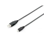 Equip 128523 Regular USB 2.0 to micro USB Cable Μαύρο 1.8m 128523 1τμχ