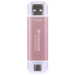 Transcend Esd310p 512GB USB 3.2 SSD Stick με σύνδεση USB-A & USB-C Ροζ