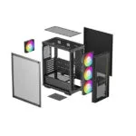Deepcool Matrexx 55 Mesh V4 C Gaming Midi Tower Κουτί Υπολογιστή με Πλαϊνό Παράθυρο και RGB Φωτισμό Μαύρο