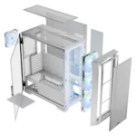 Modecom Horizon Flow Midi Tower Κουτί Υπολογιστή με Πλαϊνό Παράθυρο και RGB Φωτισμό Λευκό