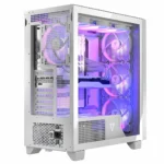 Modecom Volcano Perun Apex Gaming Midi Tower Κουτί Υπολογιστή με Πλαϊνό Παράθυρο και RGB Φωτισμό Λευκό