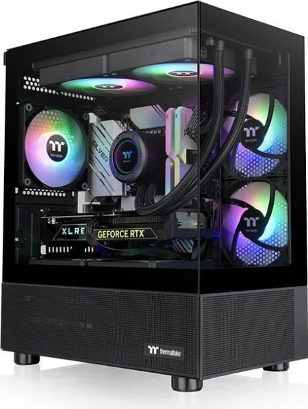 Thermaltake View 170 TG Gaming Micro Tower Κουτί Υπολογιστή με Πλαϊνό Παράθυρο και ARGB Φωτισμό Μαύρο - Image 1