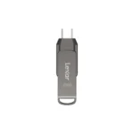 Lexar Jumpdrive 256GB USB 2.0 Stick με σύνδεση USB-C & USB-A Γκρι