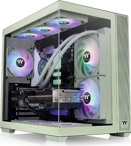 Thermaltake View 380 TG ARGB Gaming Midi Tower Κουτί Υπολογιστή Πράσινο - Image 1