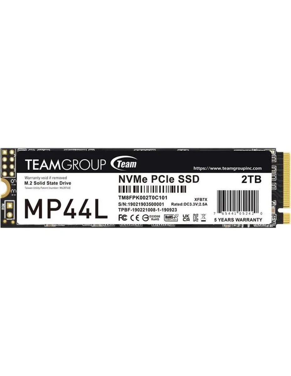 20240808140709_teamgroup_mp44l_ssd_2tb_m_2_nvme_pci_express_4_0_tm8fpk002t0c101 TeamGroup MP44L SSD 2TB τύπου M.2 με σύνδεση PCI Express 4.0 και Ψύκτρα TM8FPK002T0C101 - Image 1