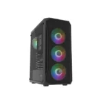 Natec Fury Shobo SH4F Gaming Midi Tower Κουτί Υπολογιστή με Πλαϊνό Παράθυρο και RGB Φωτισμό Μαύρο