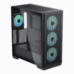 APNX C1 Gaming Midi Tower Κουτί Υπολογιστή με Πλαϊνό Παράθυρο και RGB Φωτισμό Μαύρο