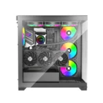 Xilence Xilent Gleam Gaming Midi Tower Κουτί Υπολογιστή με Πλαϊνό Παράθυρο και RGB Φωτισμό Μαύρο