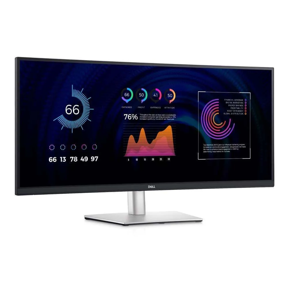 Dell P3424WE Ultrawide IPS Curved Monitor 34" QHD 3440x1440 με Χρόνο Απόκρισης 8ms GTG - Image 1