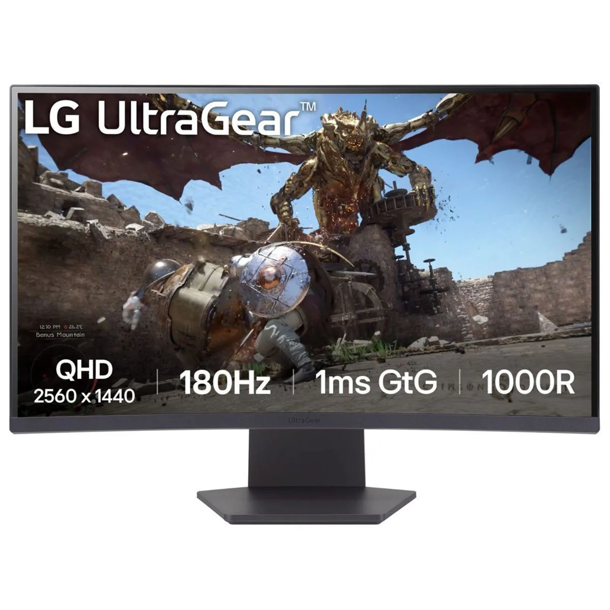 LG UltraGear 27GS60QX-B VA HDR Curved Monitor 27" QHD 2560x1440 180Hz με Χρόνο Απόκρισης 1ms GTG - Image 1