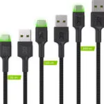 Green Cell LED USB 2.0 Cable USB-C male - USB-C 18W Πράσινο 2m (KABGCSET01)